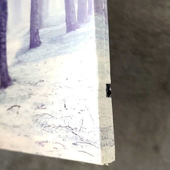 Canva Wall Art. Lighted. Forest with fog and snowy ground. - Picture 8 of 8